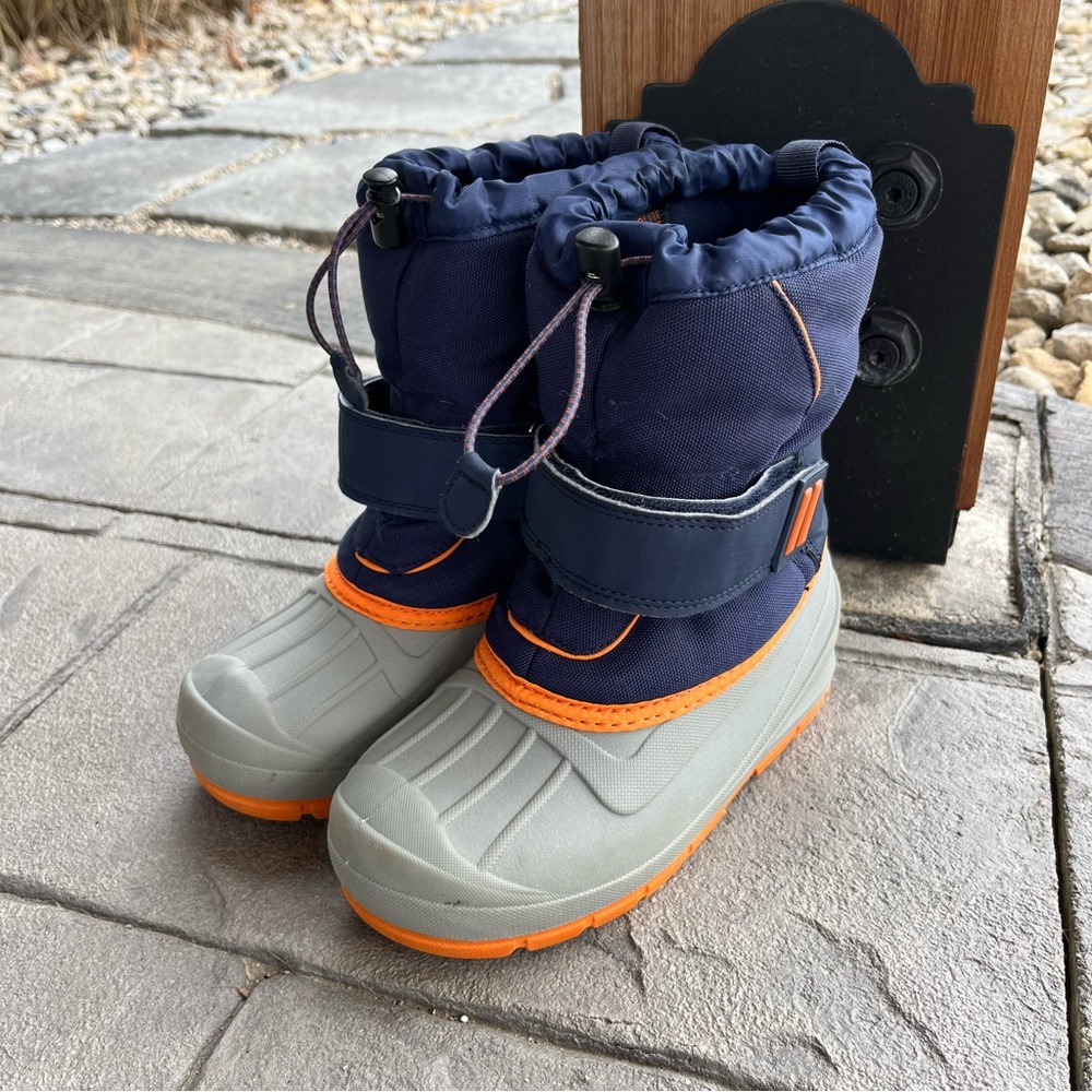Kids' Navy and Orange Winter Boots